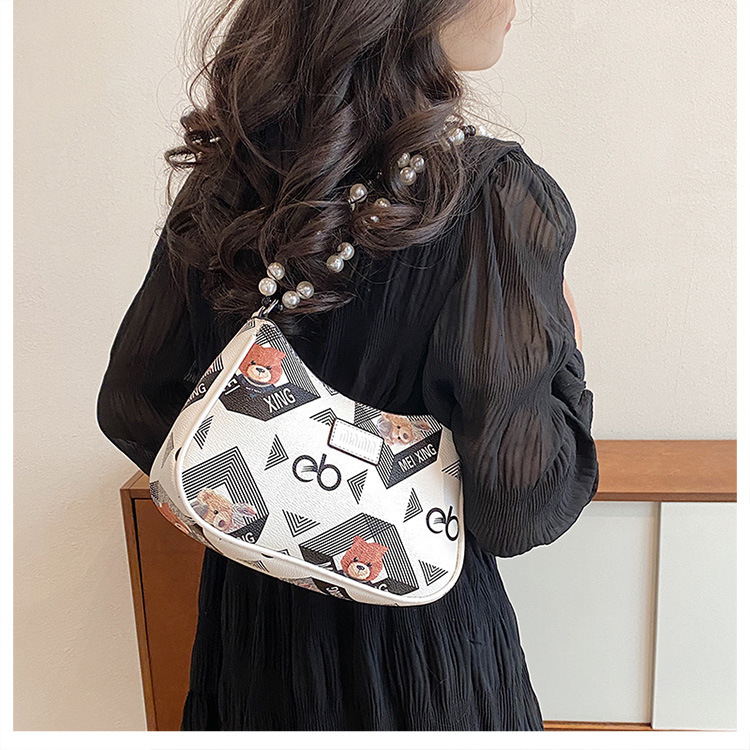 Luxury Brand Designer Bag 2025 Sanfu Pain Bag Underarm Pearl National Trend Print High-End Feel Women's Bag Fashion Versatile Single Shoulder Cro