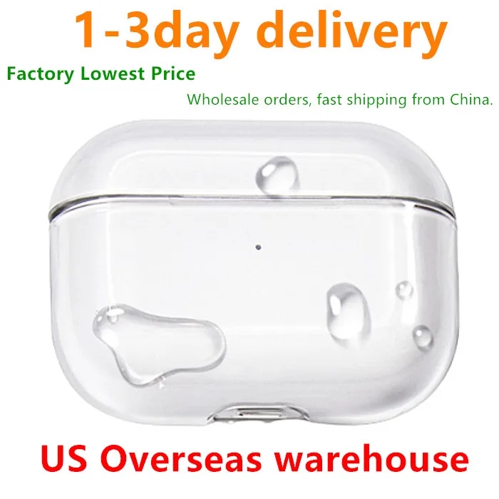For air pro 2 2nd generation 3 pros max Headphone Accessories Solid TPU Silicone Protective Earphone Cover Wireless Charging Rimudry Case USA Stock