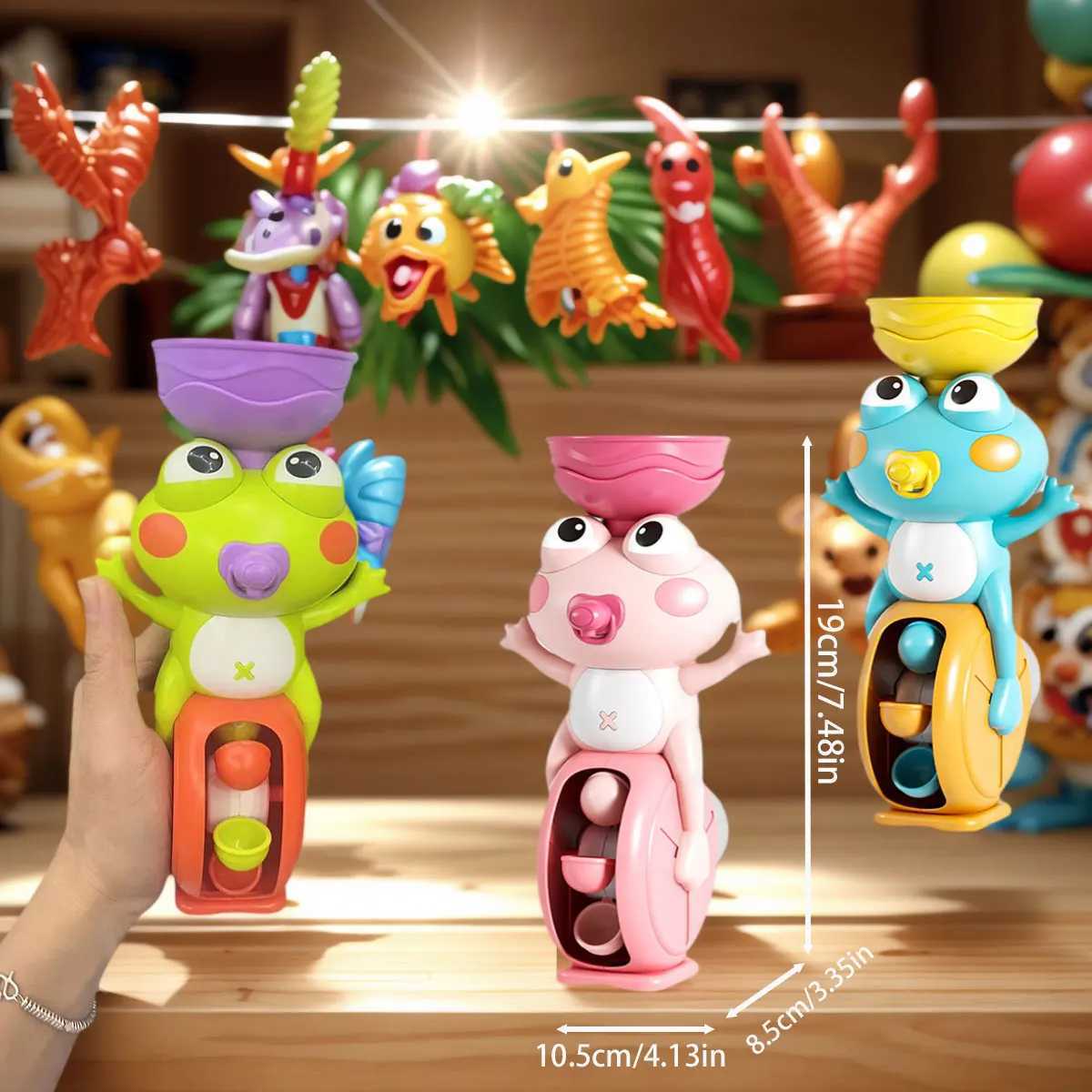 New Frog Bird Waterwheel Bath Toy for Children Kid Water Play Game in Shower Montessori Gift Spinner with Suction Cup Bathroom C250915