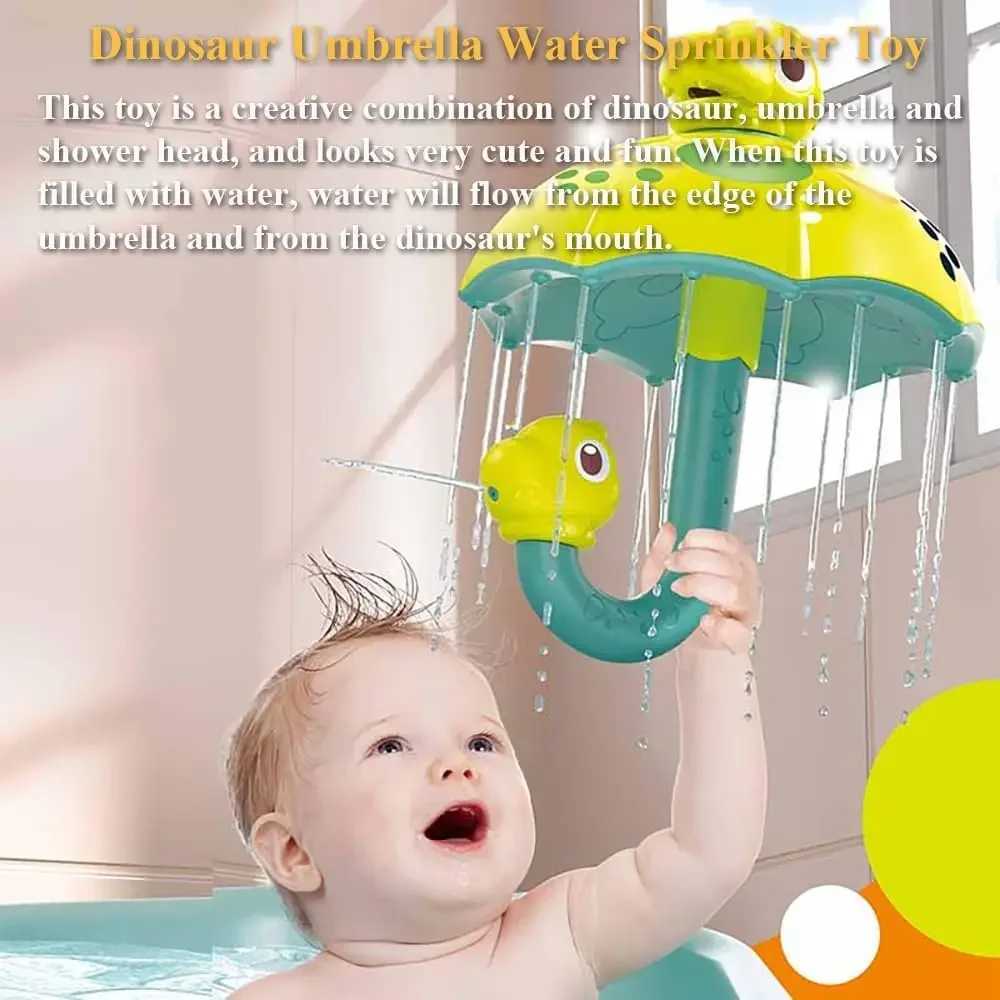 Creative Baby Bath Toy Dinosaur Umbrella Water Sprinkler Shower Head Bathtub Rain Toy Spray Water Tub Toy with Turnable For Kids C250915