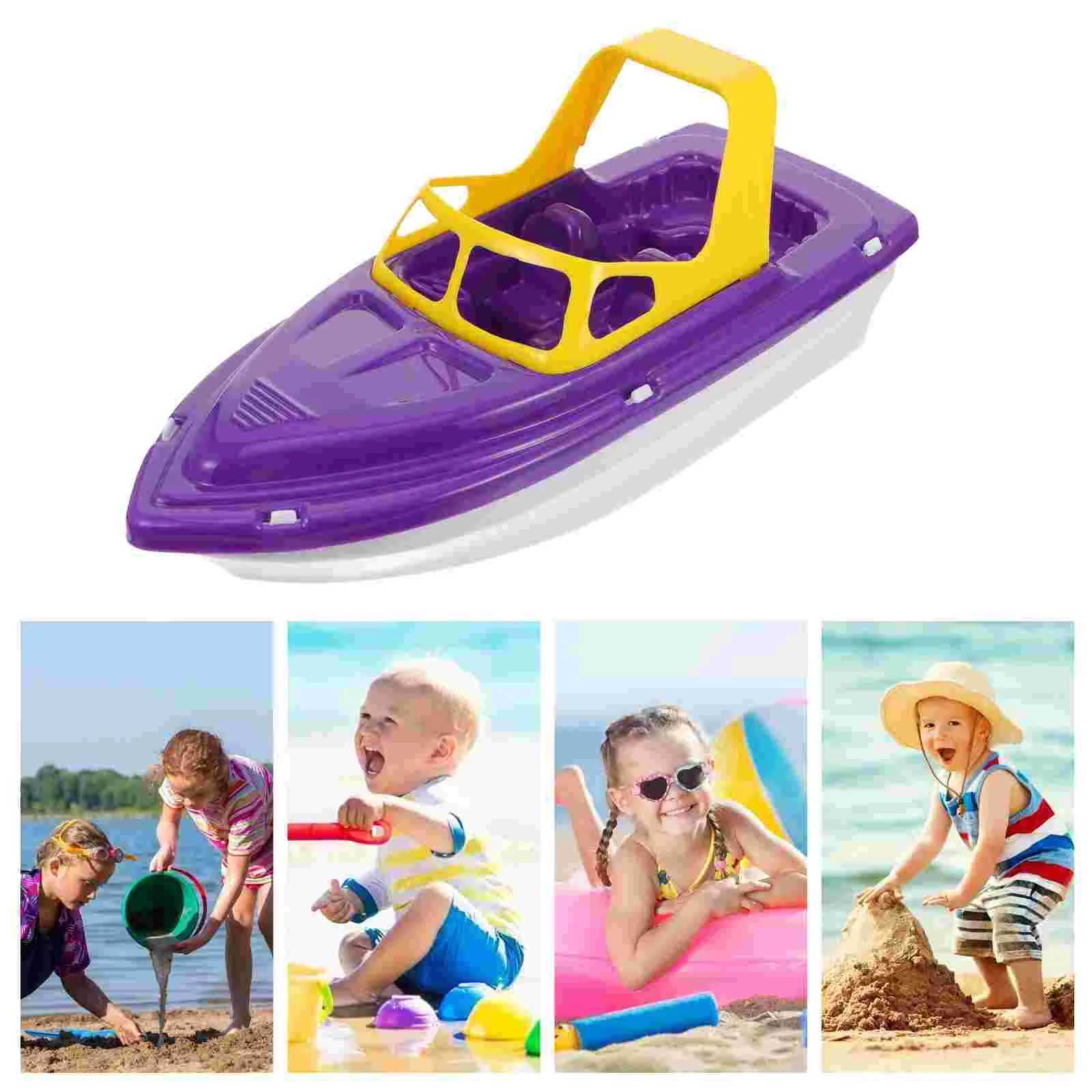 Plastic Speedboat Toy Set Beach Toys Kids Sailing Playthings Bath Boat Race Boat Plastic Boats Pools Water Fun Bath Toy Sets C250915