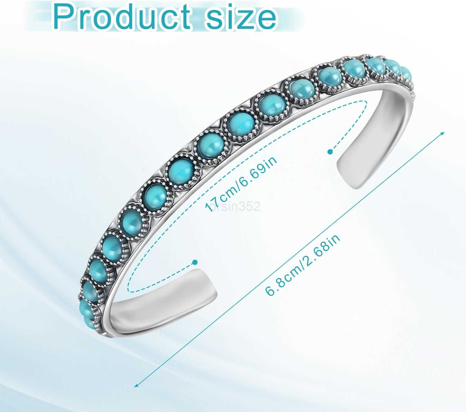 Bracelet for Women Synthetic Turquoise Cuff Bracelet Bohemian Western Boho Jewelry for Summer Beach Party Casual Wear Cowboy Gifts Y260117
