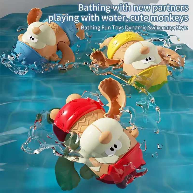A small monkey toy for childrens bathing driven by a spring is an educational and exquisite bathing toy for children C250915