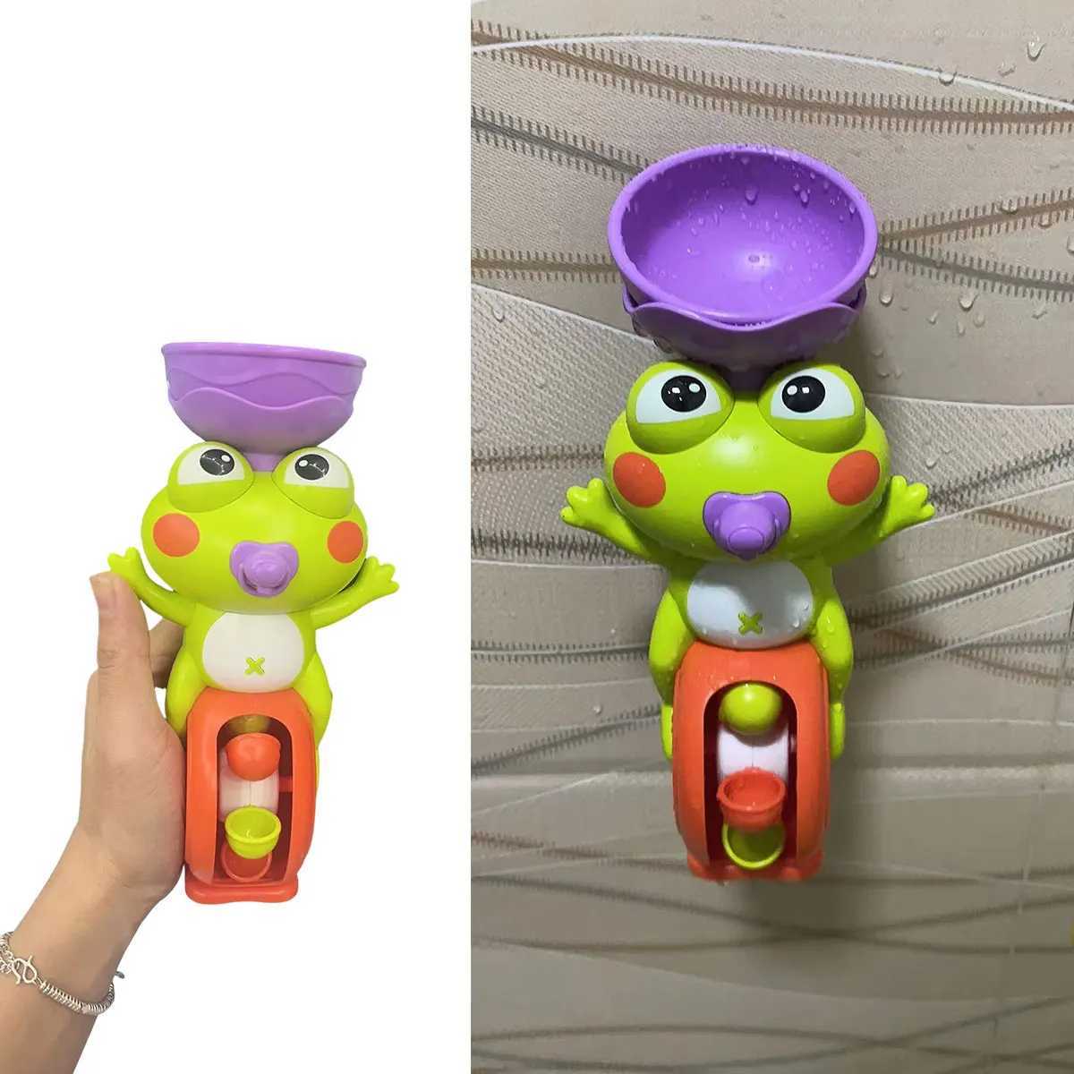 New Frog Bird Waterwheel Bath Toy for Children Kid Water Play Game in Shower Montessori Gift Spinner with Suction Cup Bathroom C250915