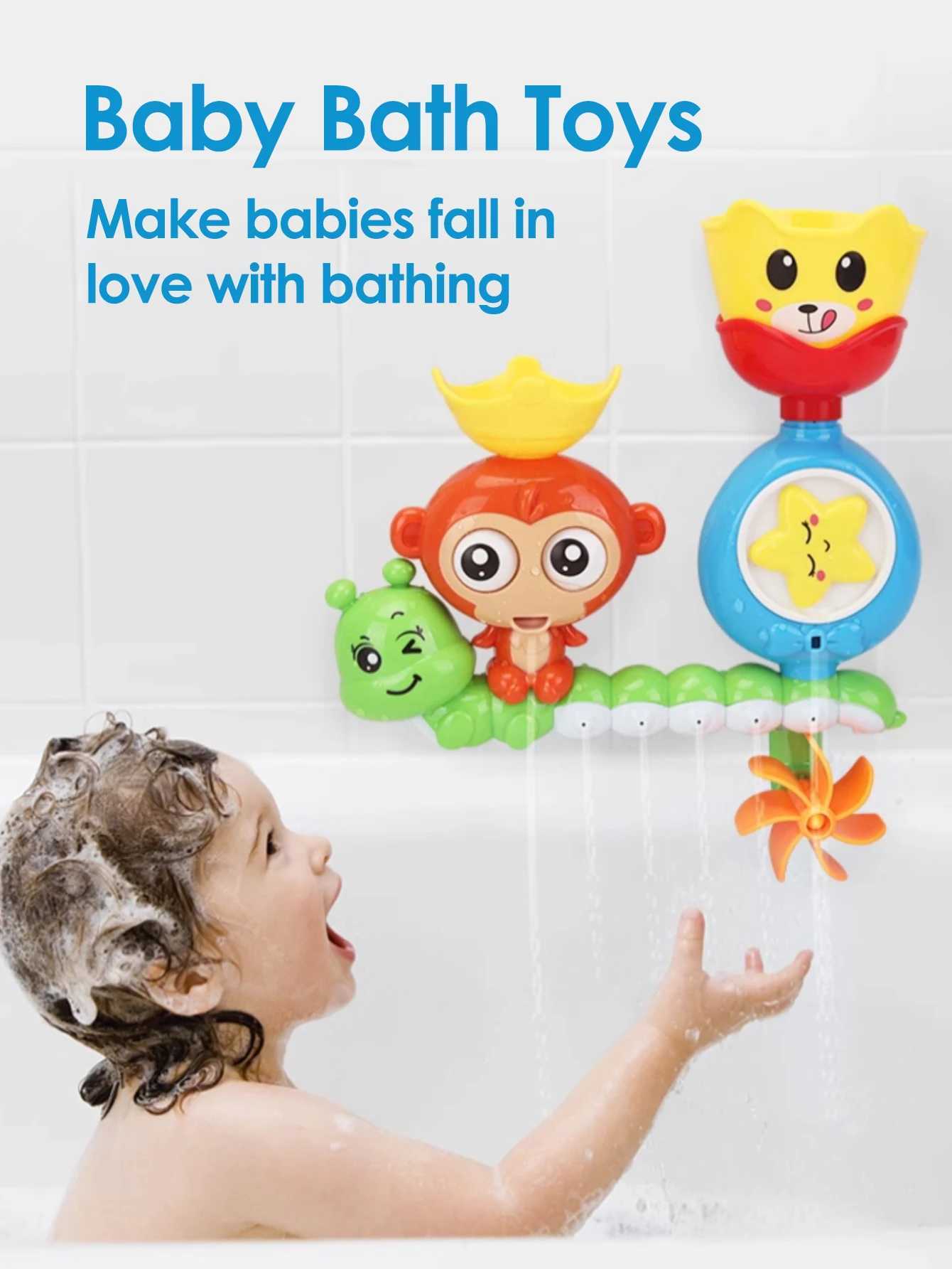 Baby Cartoon Monkey Classic Shower Bath Toy Animal Sprinkle Bathroom Swimming Bathing Shower Educational Toys For Kid Gift C250915