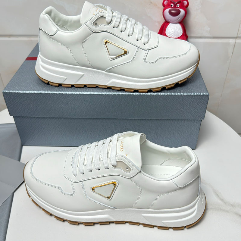 Designer Shoes Prax 01 Leather Sneakers Triangle Logo Lambskin Luxury Shoes Mens Womens Sneakers Casual Shoes Running Shoes 1E804M Tn Trainers Tennis shoes