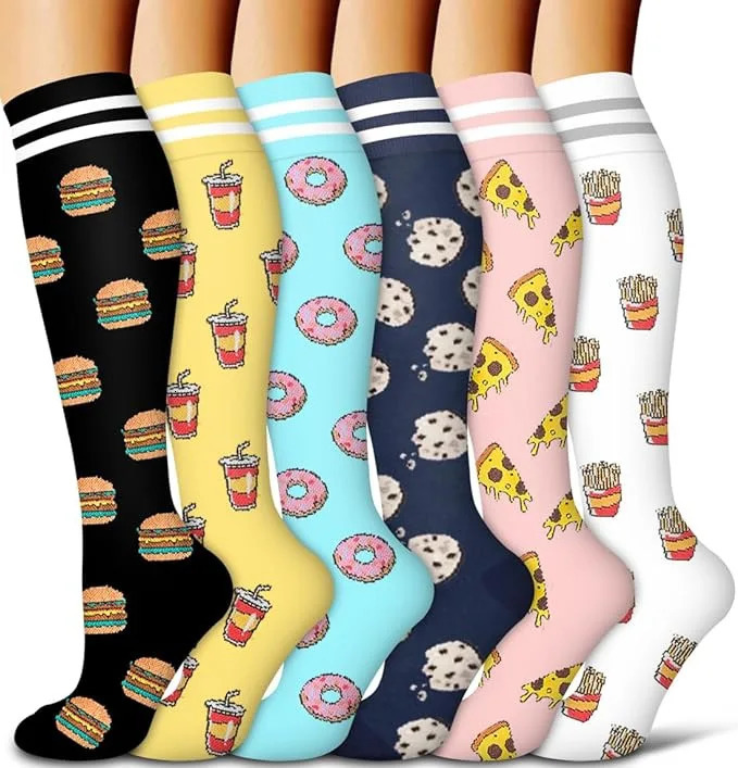 Animal Fruit Compression Socks for Men Women Running Nurse Nurses Sport 6 PAIRS Ladies Lady Womens 250915