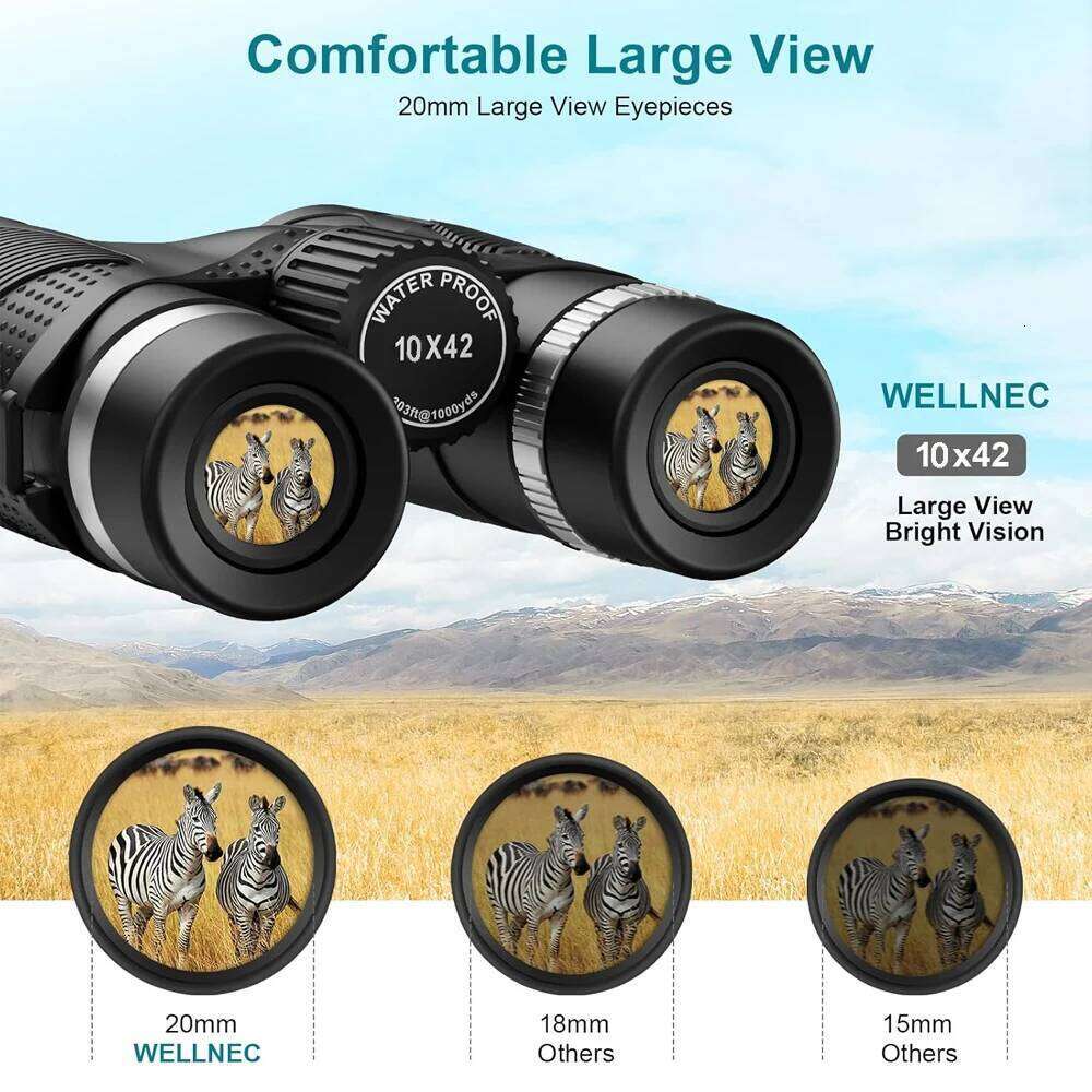 10X42 HD Binoculars High Magnification With Bak4 Prism Professional Birdwatching Hunting
