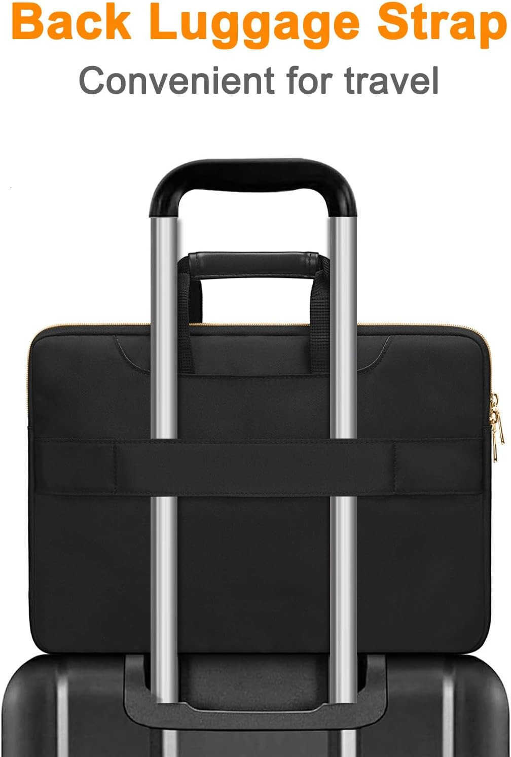 Laptop Shoulder BagComputer BagMessenger Briefcase with Front Inverted Trapezoid Quilted PocketW250915