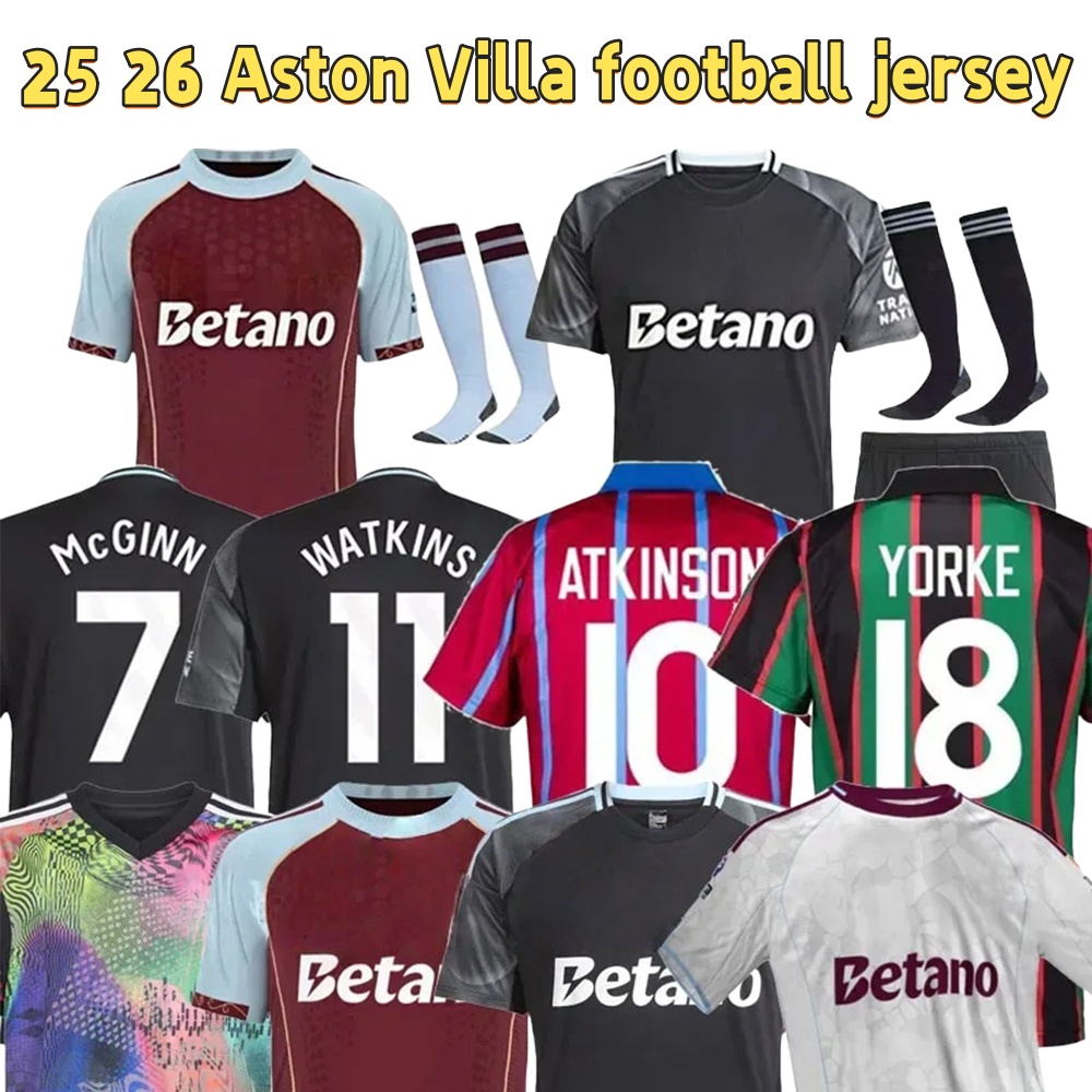 2025 2026 aston vilas 150-Year Anniversary Soccer Jerseys Watkins J.Duran ROGERS men kids kit special Retro football shirts aston 150th third villa
