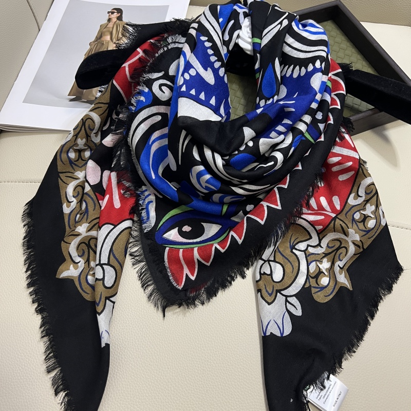 women's square scarf scarves shawl 100% cashmere material print letters eyes pattern size 130cm - 130cm