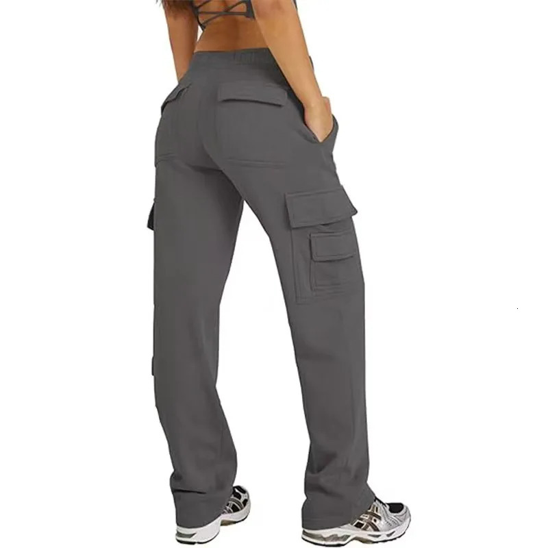 Womens Cargo Pants Sweatpant High Waisted Sweatpants Jogging Baggy Slacks Multi Pockets 2025 250915