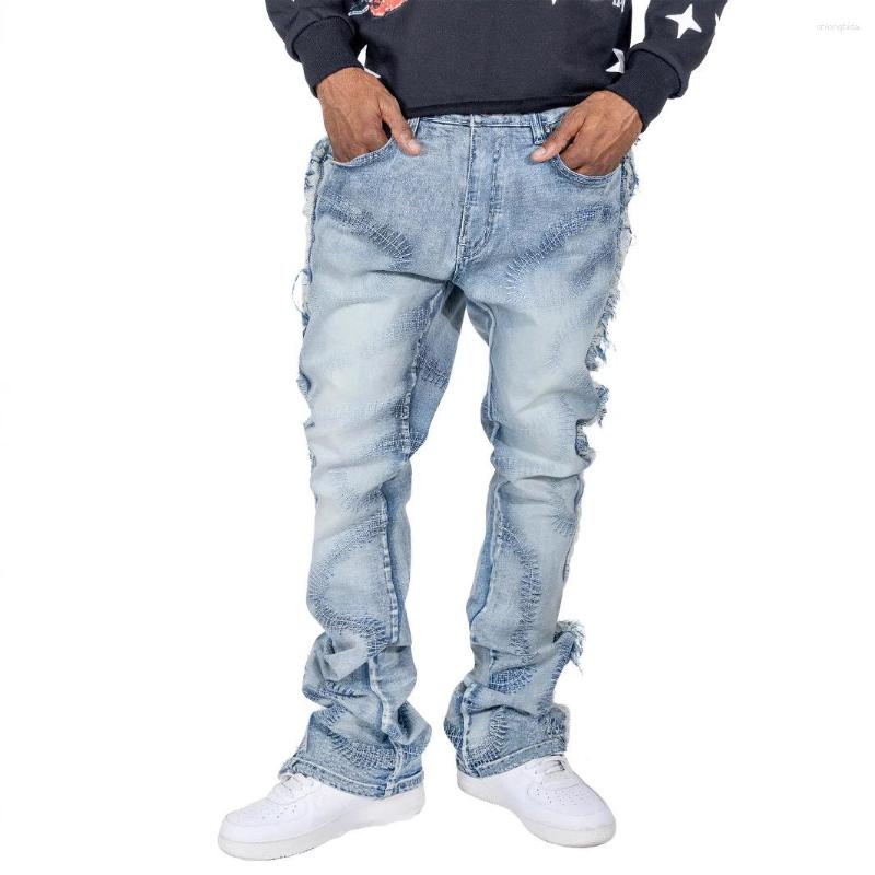 Men's Jeans European And American Summer Style Micro-Flared Embroidered