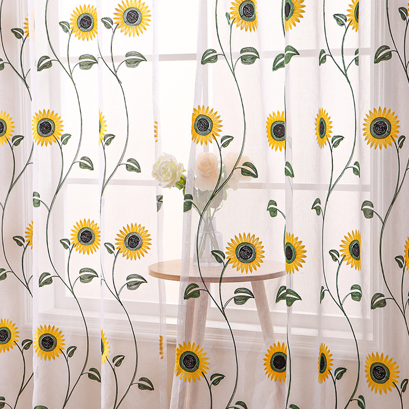 YL-37179 French green kitchen gauze curtain retro American light-transmitting French double-layer lace bedroom partition curtain bay window curtain
