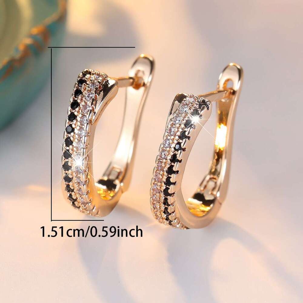 2026 fashion Earrings Alternating Striped Personality gold Trendy Cool Earrings - view 5