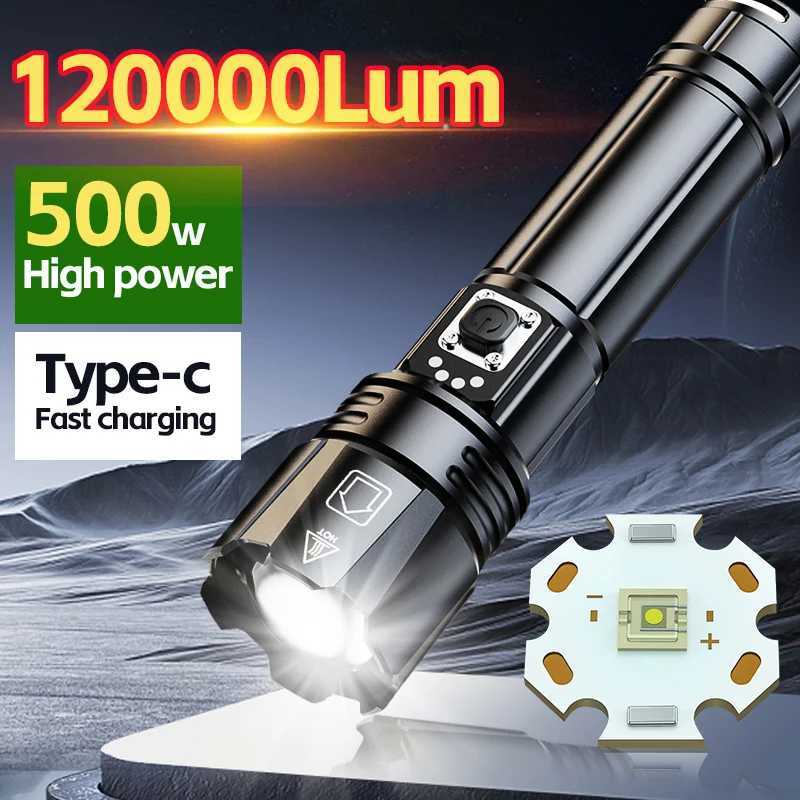 Highpower strong light LED flashlight zoomable USB rechargeable with and ultrabright longrange Aluminium alloy outdoor torch C250915