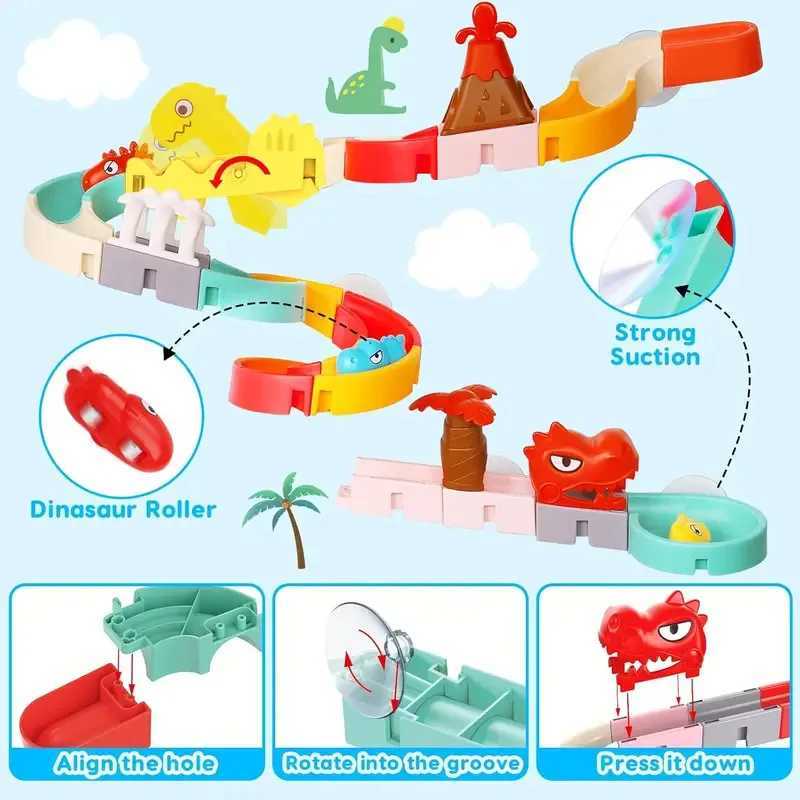 BaBy Water Toys for Kids Bath Toys DIY Building Water Slide Tracks Wall Track Building Set Spray Outside Pool Bathtub Toys C250915