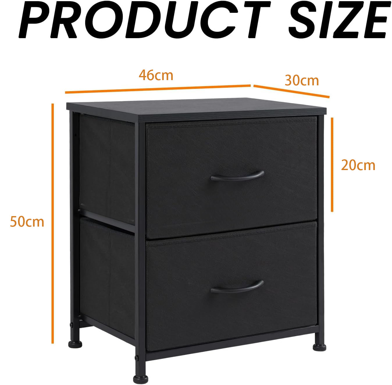 2 Tier Night Stands Dresser for Bedroom Organizer Drawer Storage Tower