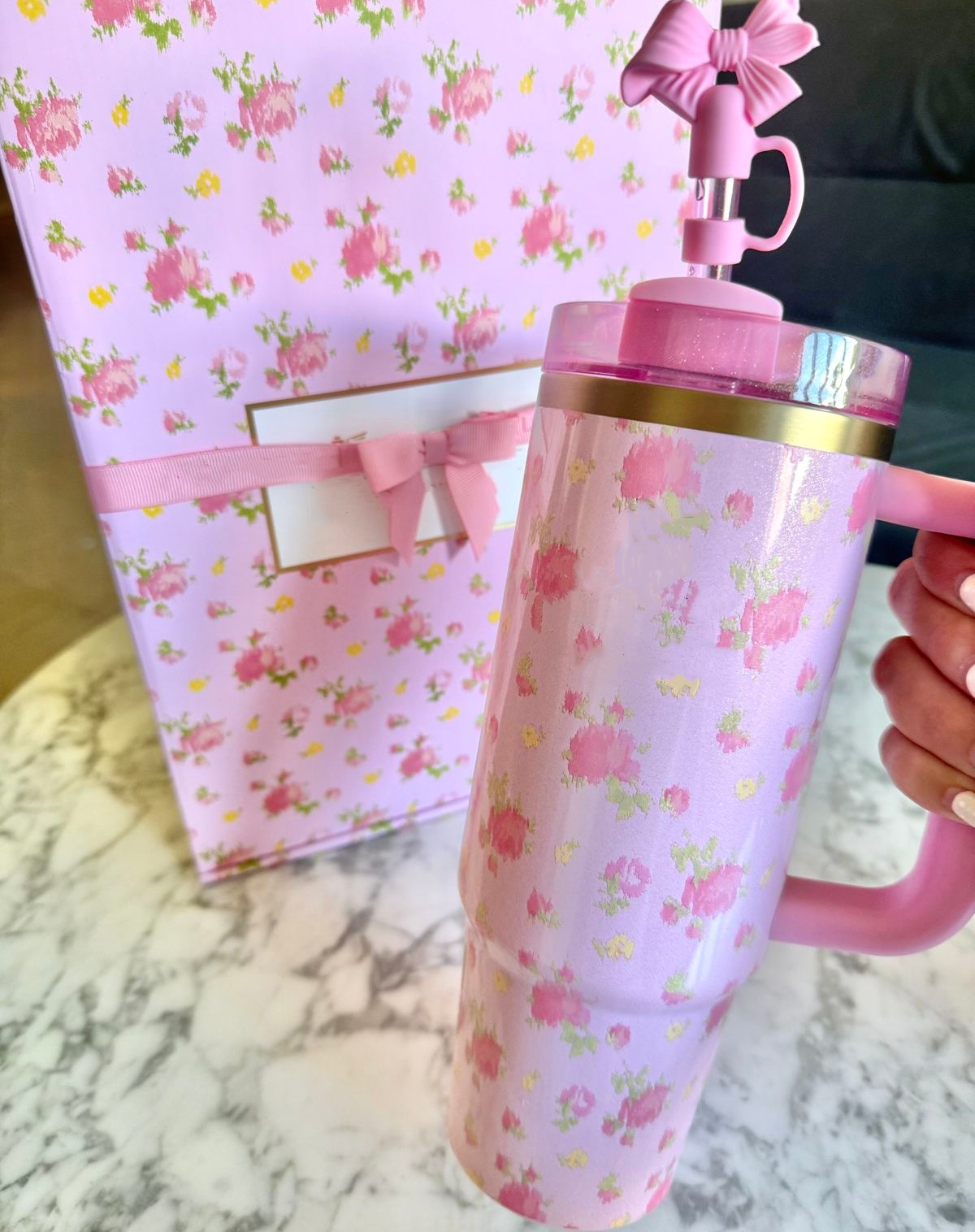 US STOCK 40oz Stainless Steel Tumblers Floral Limited Edition Cups All Day Julienne Mini Soft Cooler Bags Lunch Boxes With Crossbody Strap Wholesale 0