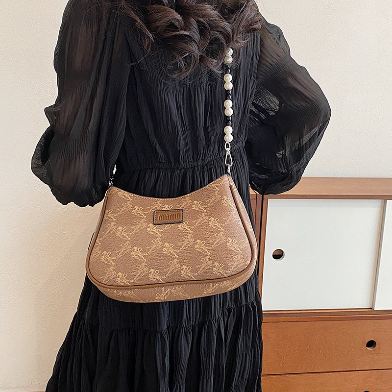 Luxury Brand Designer Bag 2025 Sanfu Pain Bag Underarm Pearl National Trend Print High-End Feel Women's Bag Fashion Versatile Single Shoulder Cro