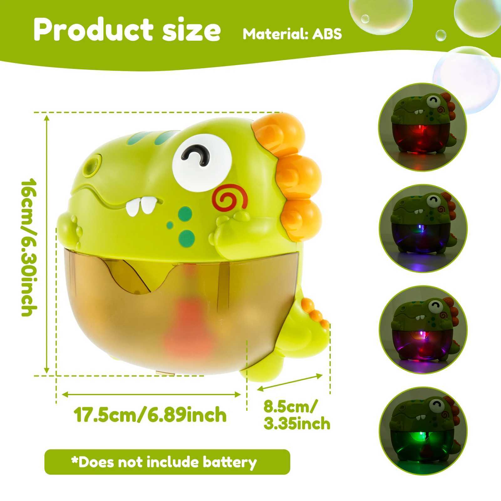 Dinosaur Bubble Machine Baby Bath Toys with Colorful LED Light Music Electric Soap Automatic Bubble Maker Children Bathroom Toy C250915
