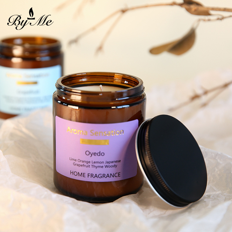 Soy Wax Black Lid TeaColored Cup Scented Candle Smokeless Home Fragrance for Valentines Day Gift S251014 W260303