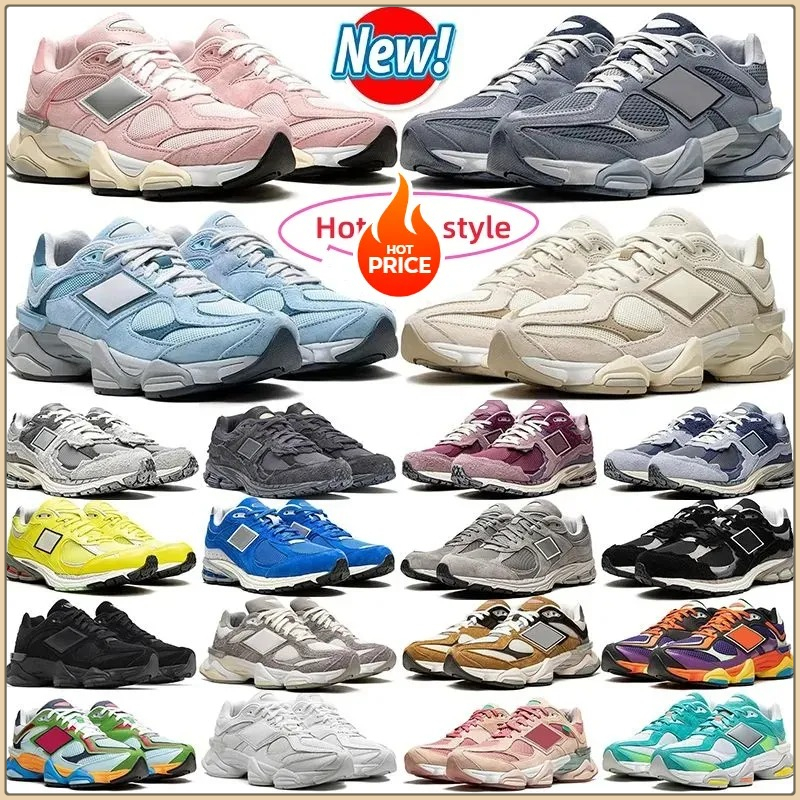 9060 Designer Shoes Men's and Women's running shoes Triple Black leather Quartz gray Sea salt White Brown pink Blue purple men's sneakers Outdoor sneakers