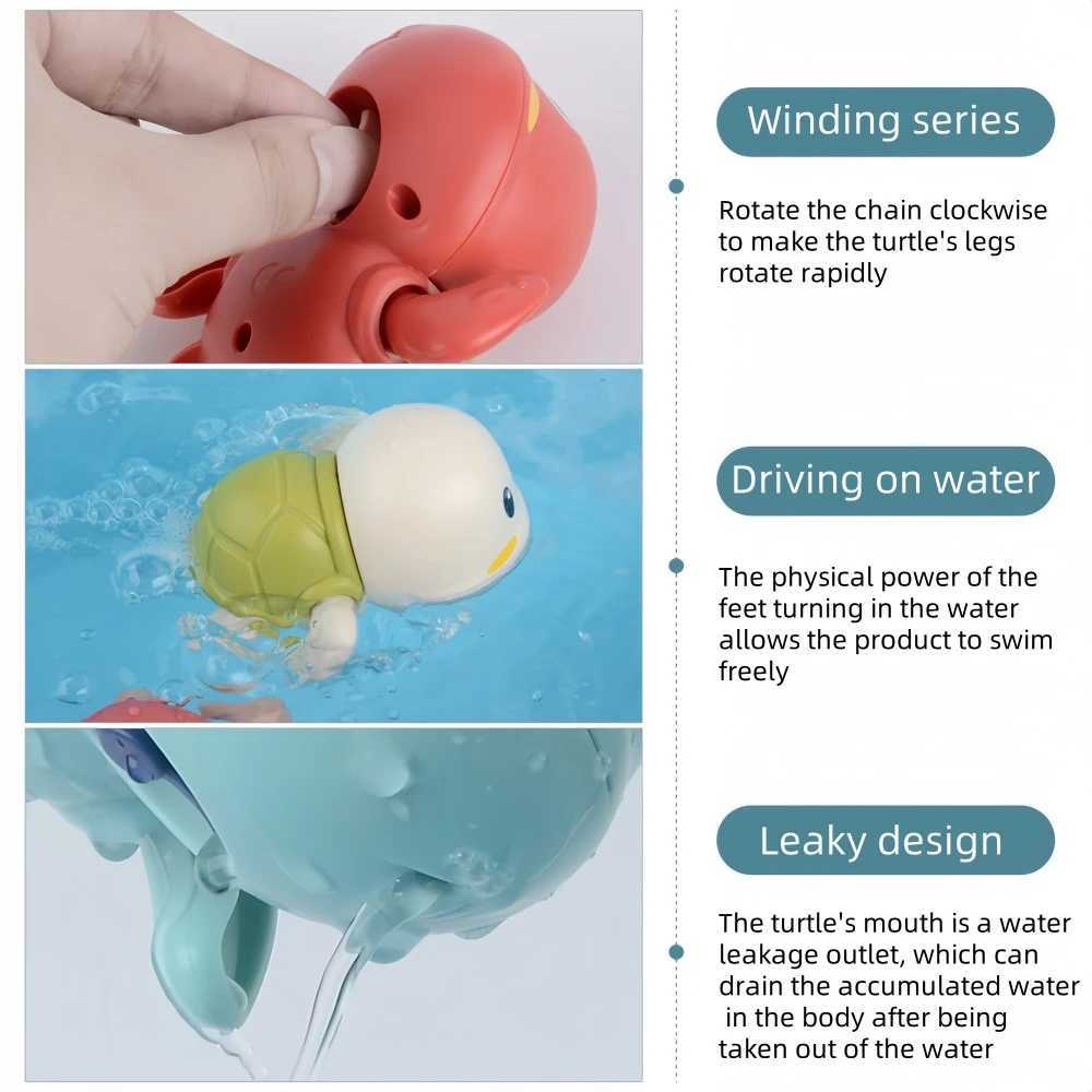 Bath toys cute little turtles Batteryfree clockwork mechanism Great for kids to play with in the bath C250915