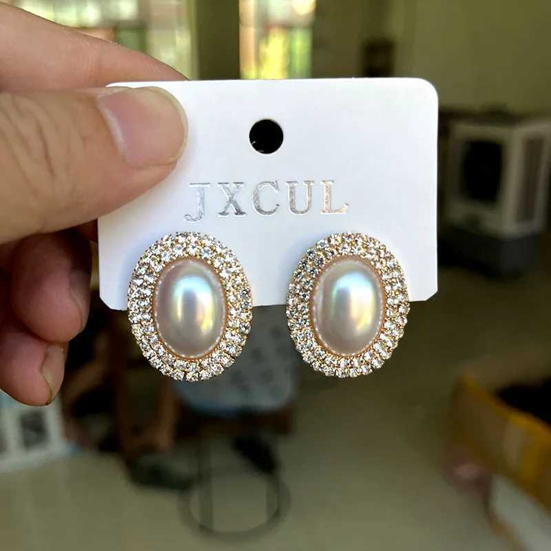 JXCUL French Elegant Retro Temperament Pearl Rhinestone classic Earrings For Women Girl Party Jewelry Gift New A513XJ250915