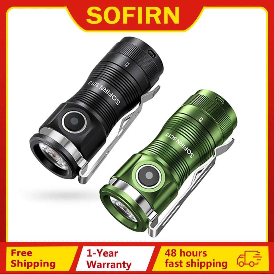 Sofirn Mini SC13 SST40 LED 1300lm Tactical 18350 Rechargeable Flashlight 6000K Keychain Light with Magnetic C250915