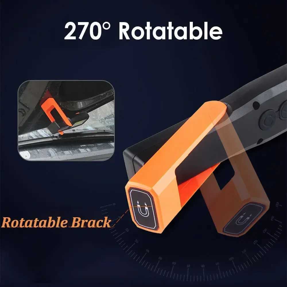 1248PCS Bright COB LED Work Light Car Mechanic Lamp USB Rechargeable Flashlight Magnetic Torch Emergency Light Warning Light C250915