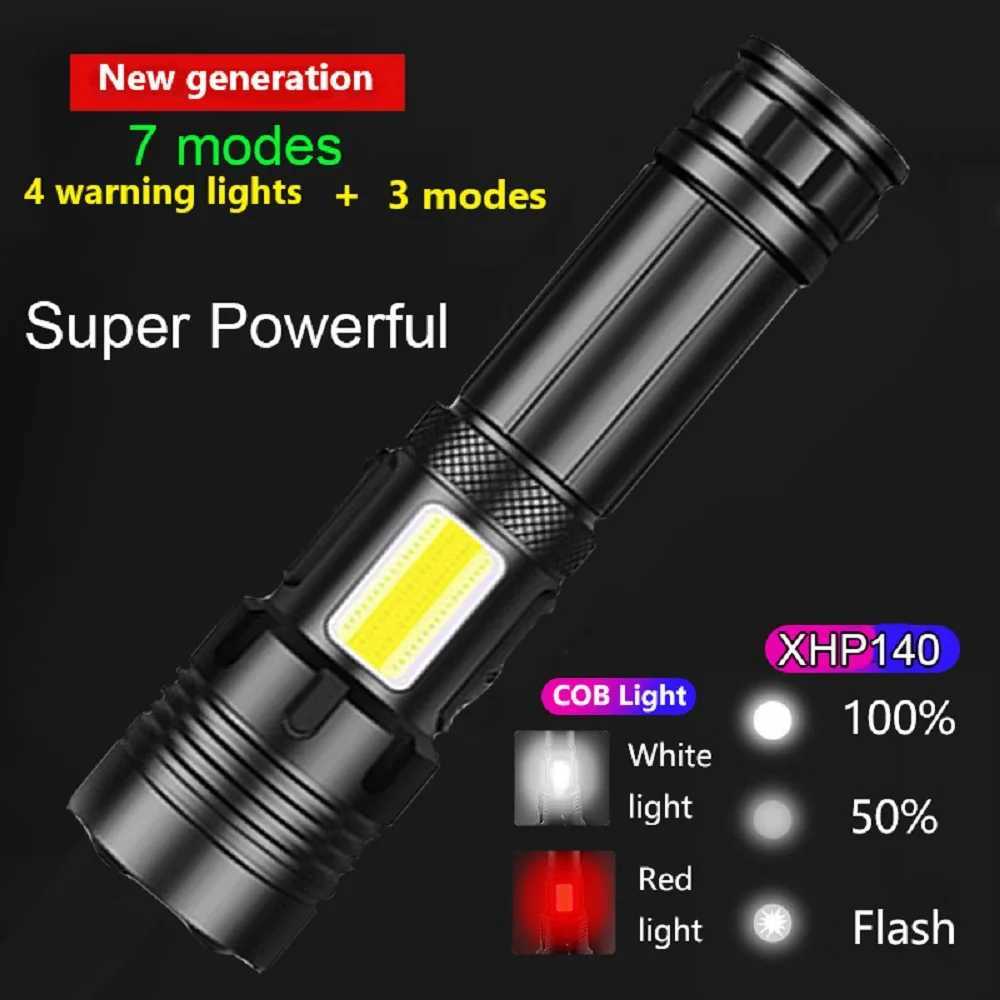 1900000LM XHP140 300W Led Most Powerful Flashlight 18650 XHP50 USB Rechargeable High power Torch light 10000MAh Tactical Lantern C250915