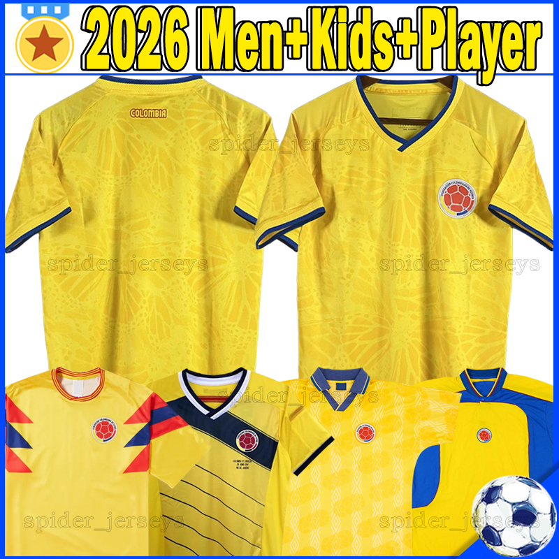 XXXL 4XL 2025 2026 Colombia soccer jersey SUAREZ LUIS DIAZ QUINTERO 25 26 Player Version JAMES CORDOBA columbias Retro 1994 2001 2014 Men Football Shirts Kids kits set