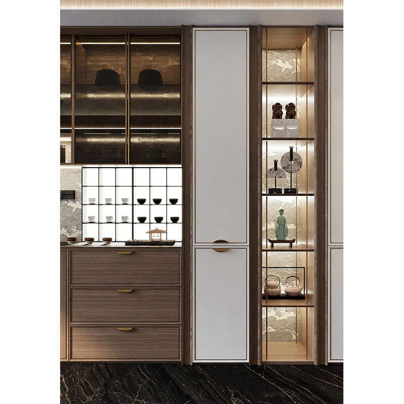 Chinese Style Modern Glass Door to Ceiling Solid Wood Cabinet Whole House New Large Wardrobe