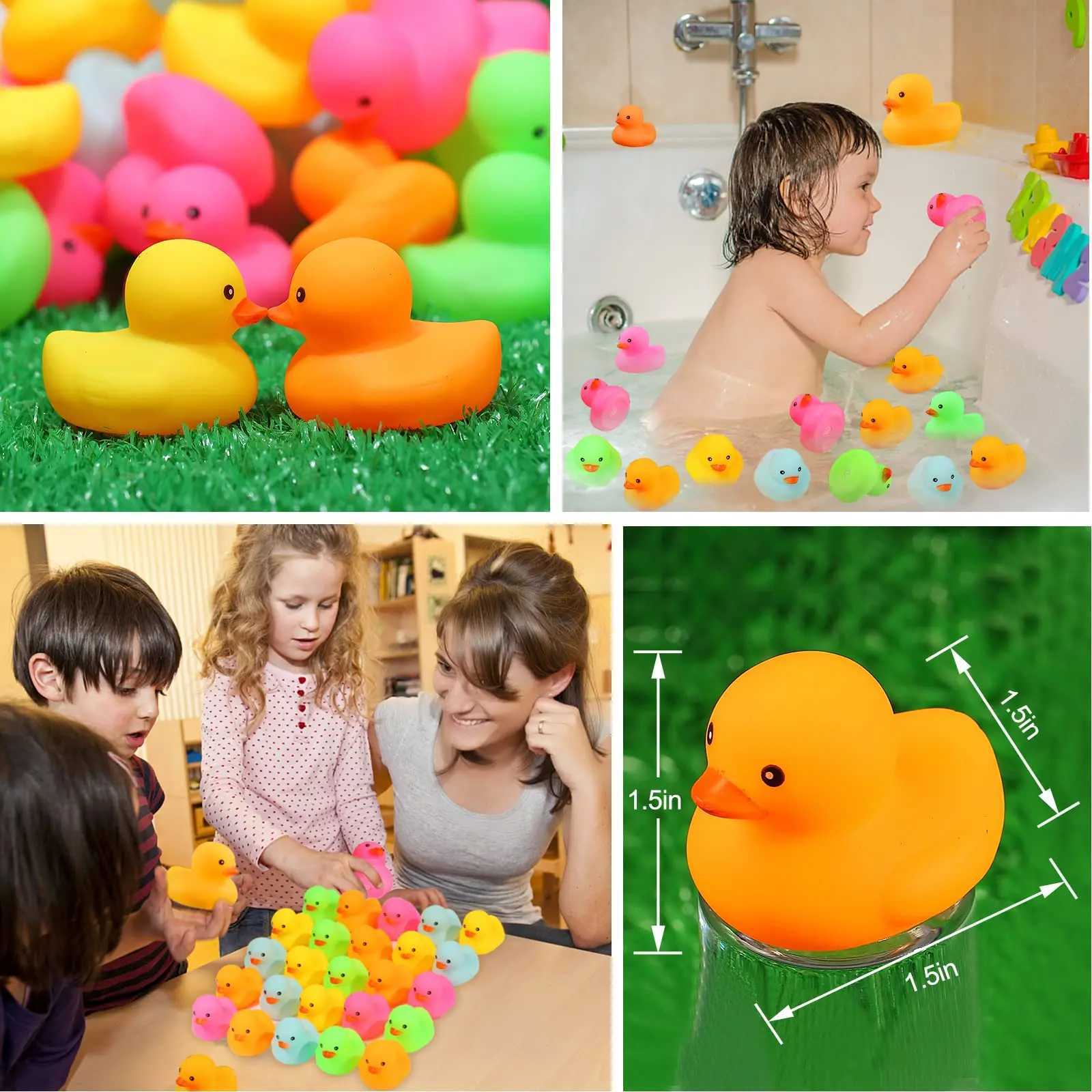 12243672 Pack Multicolor Mini Rubber Duck Bath Toy Colored Little Ducks C250915
