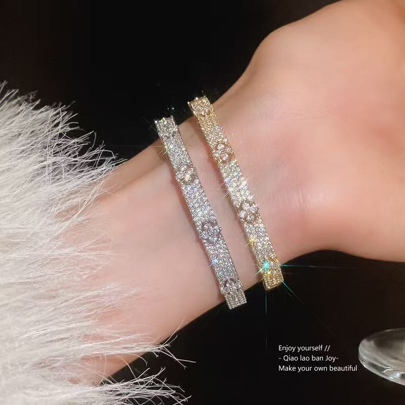 designer bracelet bangle luxury bracelet flower bracelets with diamond Japan and Korean Style noble 18K Gold Plated bracelet luxury designer bangle ba