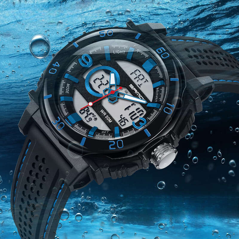DHwatches Sanda Hot-Selling Fashionable Sports Multi-Function Electronic Watch Temperature Display Luminous Men's Wristwatch