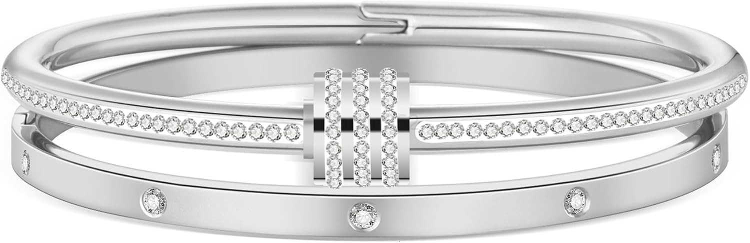 Gold Bracelets for Women 18K Gold Plated Love Friendship Bracelet With Cubic Zirconia Cuff Bangle Jewelry Set Witness the Gift of LoveW250915