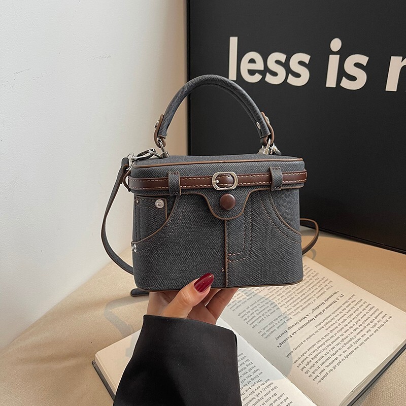Luxury Brand Designer Bag Unique Design Handbag Box Bag For Women New Fashion Denim Patchwork Shoulder Bag Trendy Simple Crossbody Bag