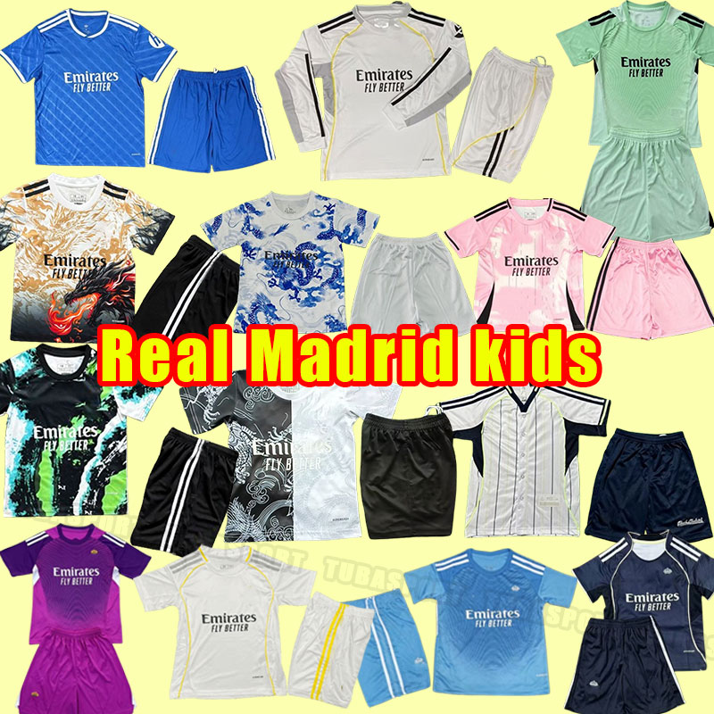 Real Kids child baby soccer jerseys 25 26 football shirt VINI JR MODRIC RODRYGO Rudiger 25-26 home CAMAVINGA CASEMIRO Madrids goalkeeper training dragon special