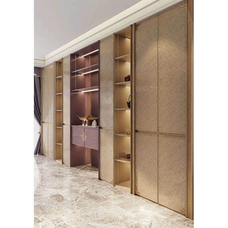 Chinese Style Modern Glass Door to Ceiling Solid Wood Cabinet Whole House New Large Wardrobe