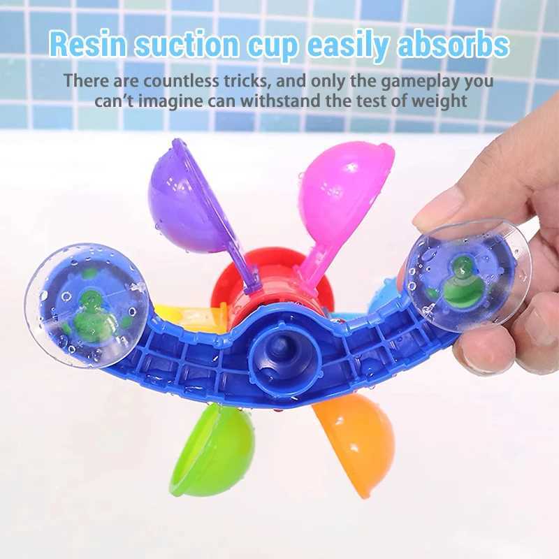 Baby Bath Colorful Windmill Toys Spinner Squirt Water Game Set Children Bathing Interaction Sprinkler Toys Baby Bathing Gifts C250915