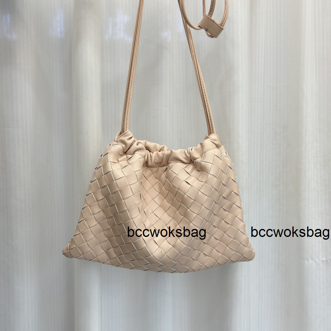 Bags Pouch 25b Sheepskin Woven Dumpling Bag Drawstring Trash Bag Genuine Leather Underarm Cloud Bag High-end Single Shoulder Crossbody