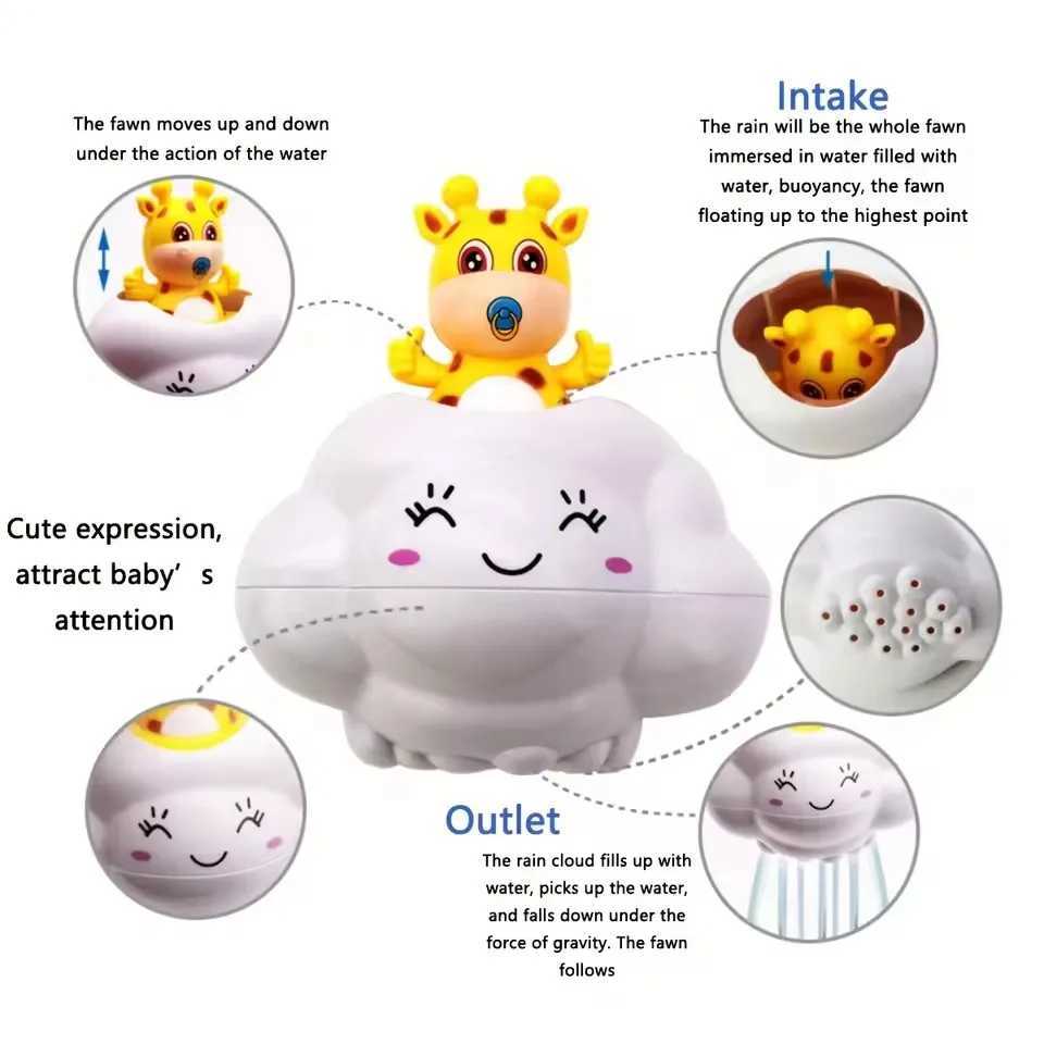 Baby Bath Toy Bathing Cute Swimming Water Spraying Clouds Shower Bath Summer Sprink Toy Kids Water Playing Bathroom Shower Tool C250915