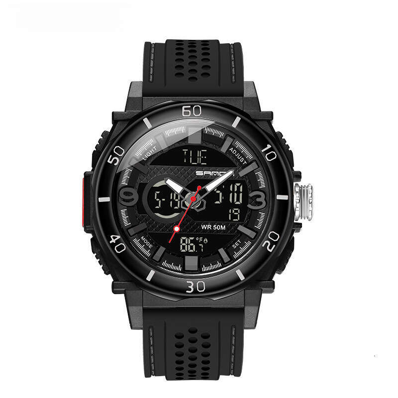 DHwatches Sanda Hot-Selling Fashionable Sports Multi-Function Electronic Watch Temperature Display Luminous Men's Wristwatch