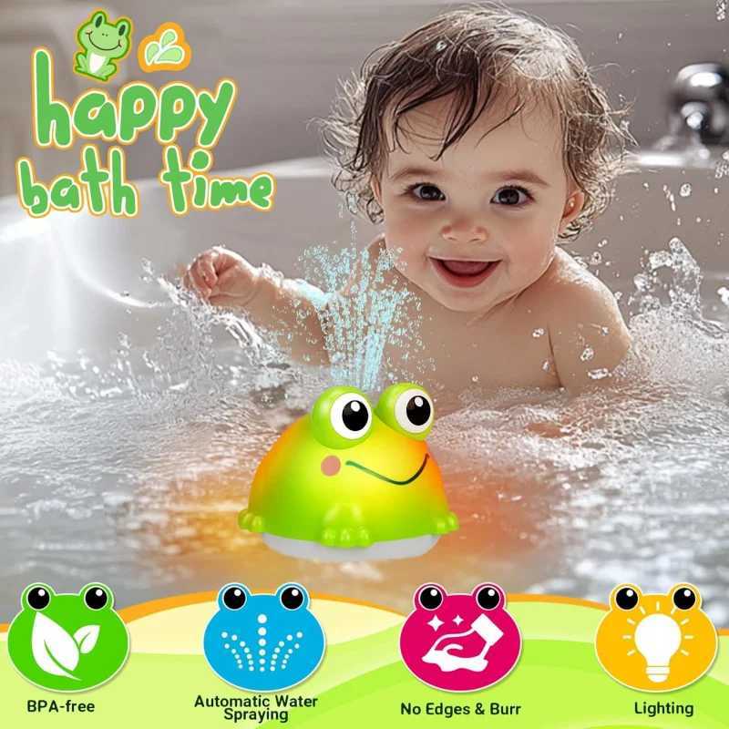 Baby Bath ToysAutomatic Spray Water Frogs Rechargeable Light Up Bath Time Toys Bathtub Pool Water Sprinkler Toy for Kids C250915