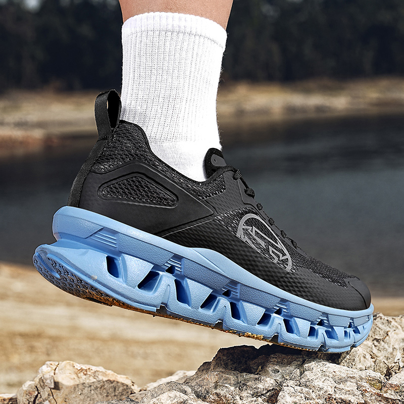 Men's Breathable Mesh Athletic Shoes with Shock Absorption for Outdoor Running - Spring/Summer