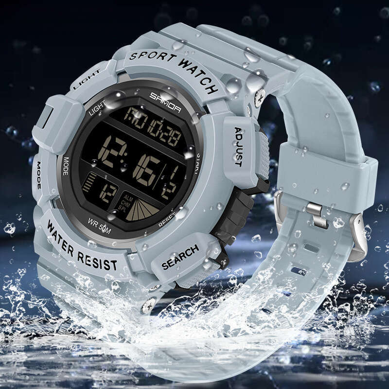 DHwatches Sanda Hot-Selling New Electronic Simple Personality Luminous and Women's Wristwatch Multi-Functional Outdoor Sports Waterproof Men'