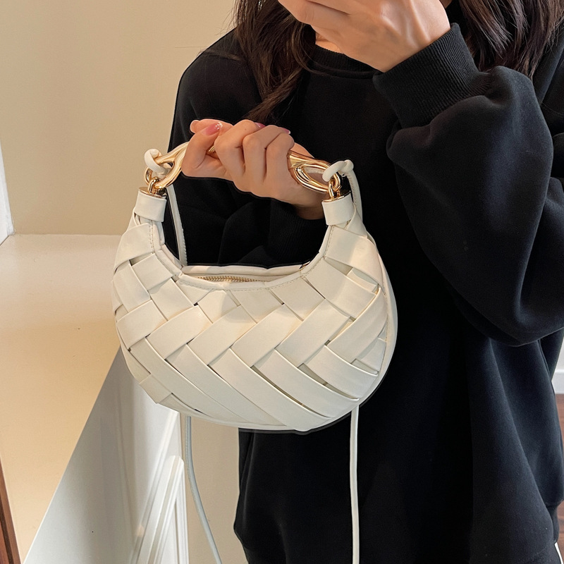 Luxury Brand Designer Bag Women's Bag Woven Texture Handbag Crescent Dumpling Bag 2025 New Niche Design Korean Version Single Shoulder Crossbody 