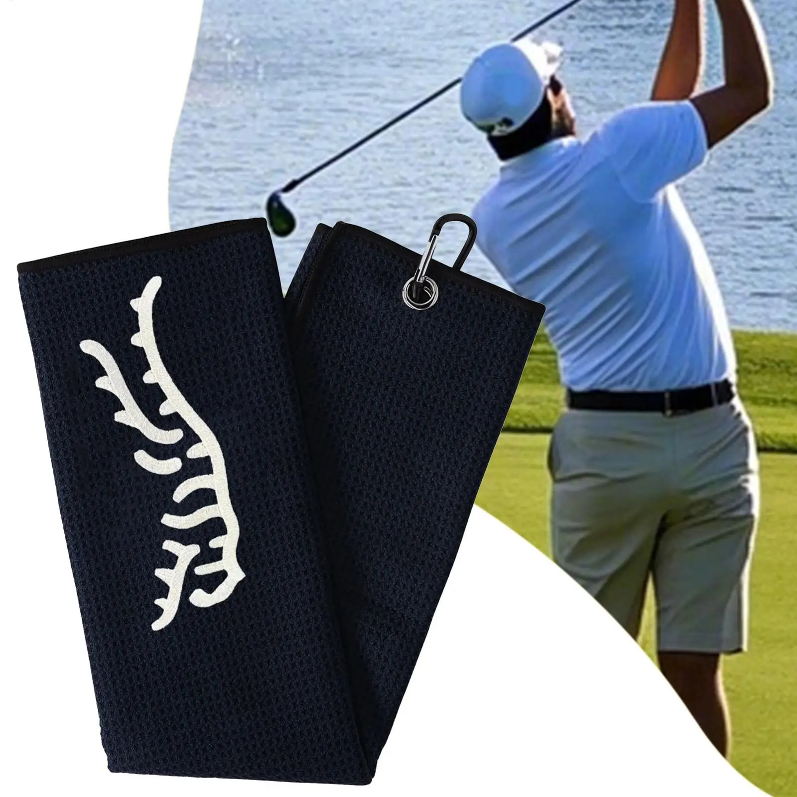 1pc Tiger ed Golf Towel Microfiber Waffle Texture Soft Material with Ciner for Bags and Accessories 250915